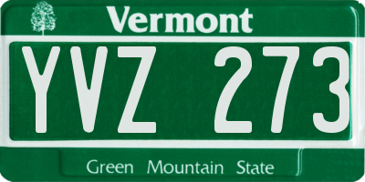 VT license plate YVZ273