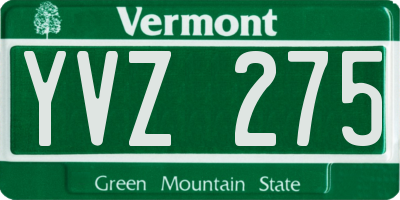 VT license plate YVZ275
