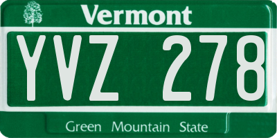 VT license plate YVZ278