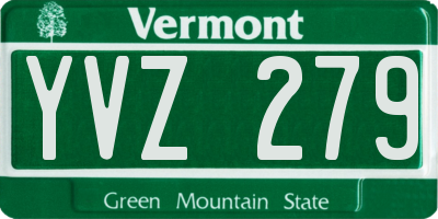 VT license plate YVZ279