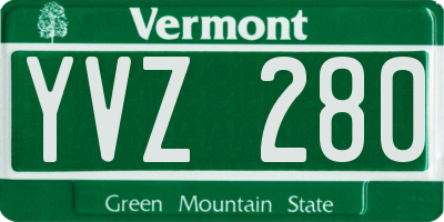 VT license plate YVZ280