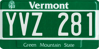 VT license plate YVZ281