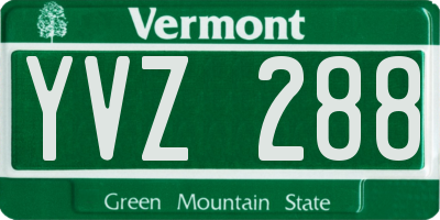 VT license plate YVZ288