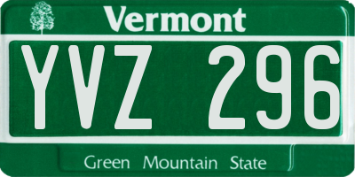 VT license plate YVZ296