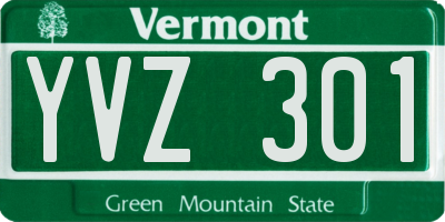 VT license plate YVZ301