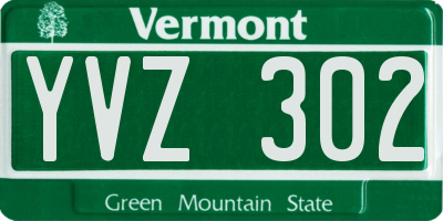 VT license plate YVZ302