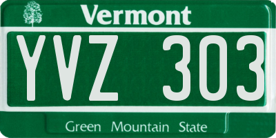 VT license plate YVZ303