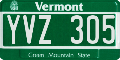 VT license plate YVZ305