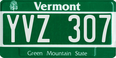 VT license plate YVZ307