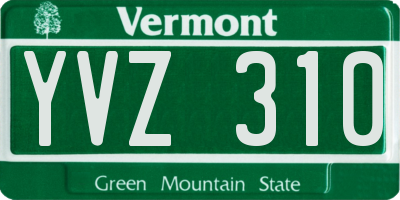 VT license plate YVZ310