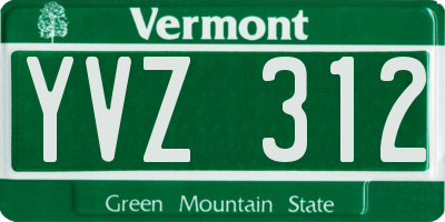 VT license plate YVZ312