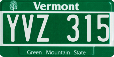 VT license plate YVZ315