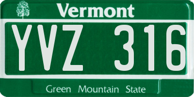VT license plate YVZ316