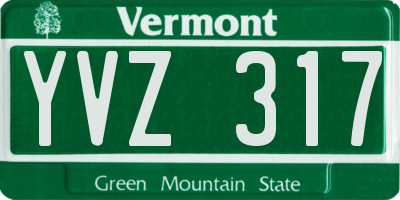 VT license plate YVZ317