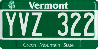 VT license plate YVZ322