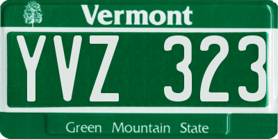 VT license plate YVZ323