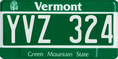 VT license plate YVZ324
