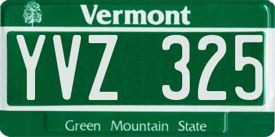 VT license plate YVZ325