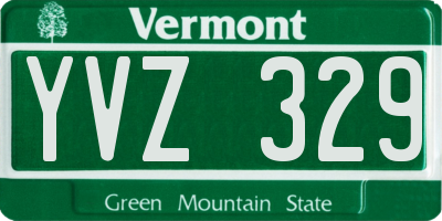 VT license plate YVZ329