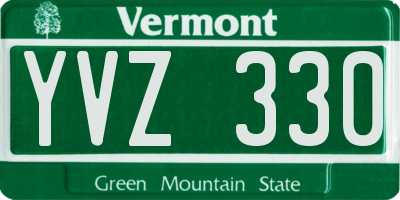 VT license plate YVZ330
