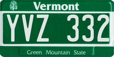 VT license plate YVZ332