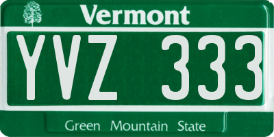 VT license plate YVZ333