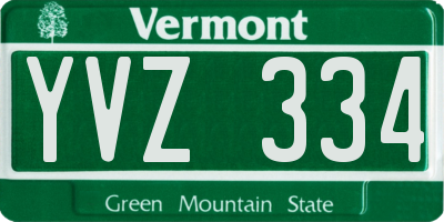 VT license plate YVZ334
