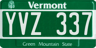 VT license plate YVZ337