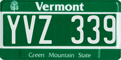 VT license plate YVZ339