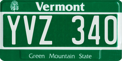 VT license plate YVZ340