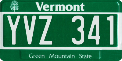 VT license plate YVZ341