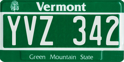 VT license plate YVZ342