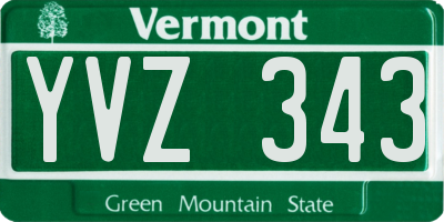 VT license plate YVZ343