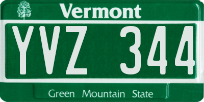 VT license plate YVZ344