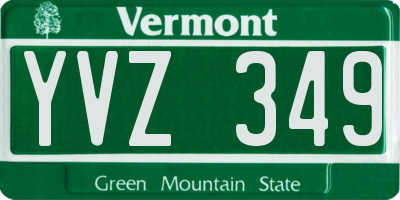 VT license plate YVZ349