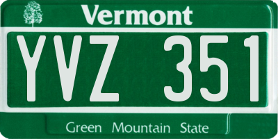 VT license plate YVZ351
