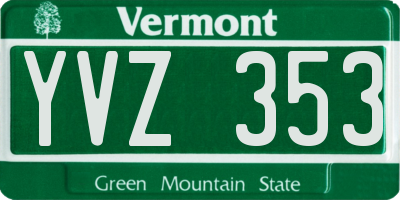 VT license plate YVZ353