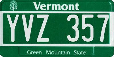 VT license plate YVZ357