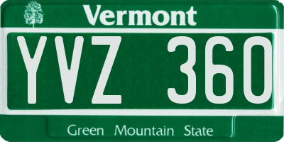 VT license plate YVZ360