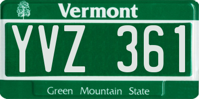 VT license plate YVZ361