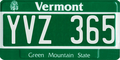 VT license plate YVZ365