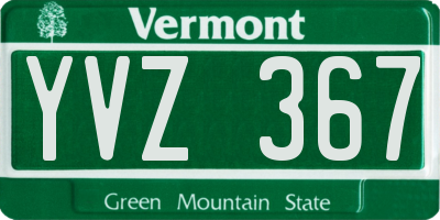 VT license plate YVZ367
