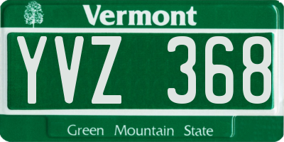 VT license plate YVZ368