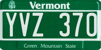 VT license plate YVZ370