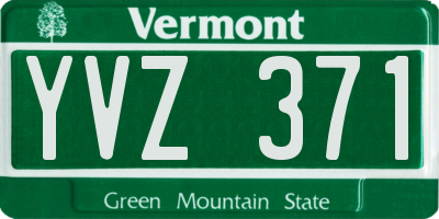 VT license plate YVZ371