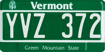 VT license plate YVZ372