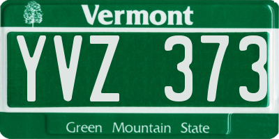 VT license plate YVZ373
