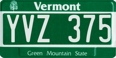 VT license plate YVZ375