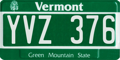 VT license plate YVZ376