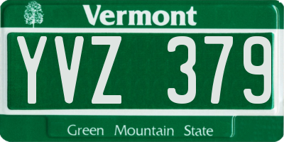 VT license plate YVZ379